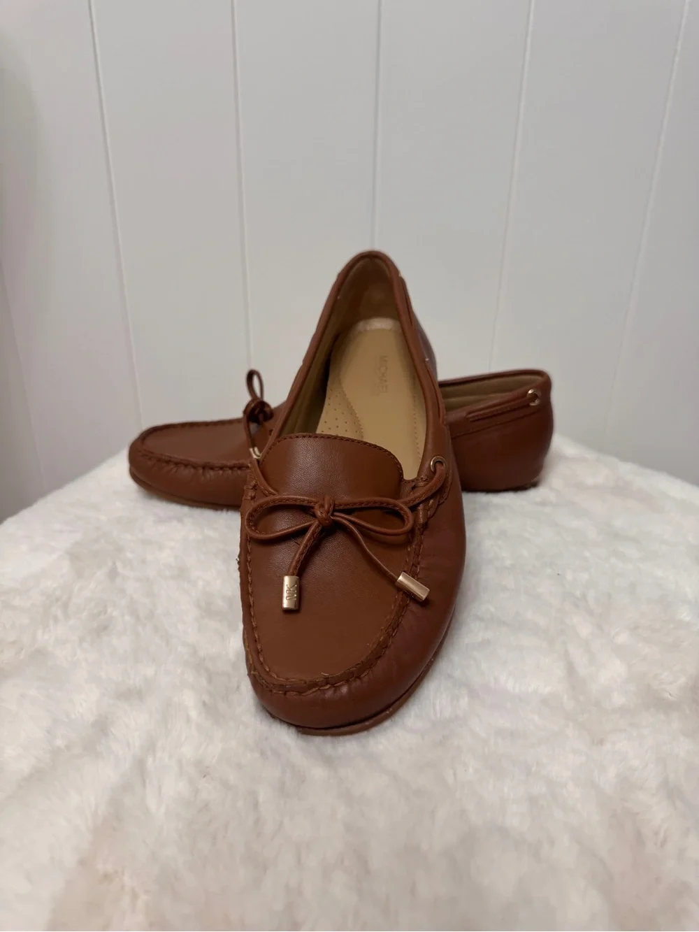 Michael Kors Brown Leather Moccasin Loafers